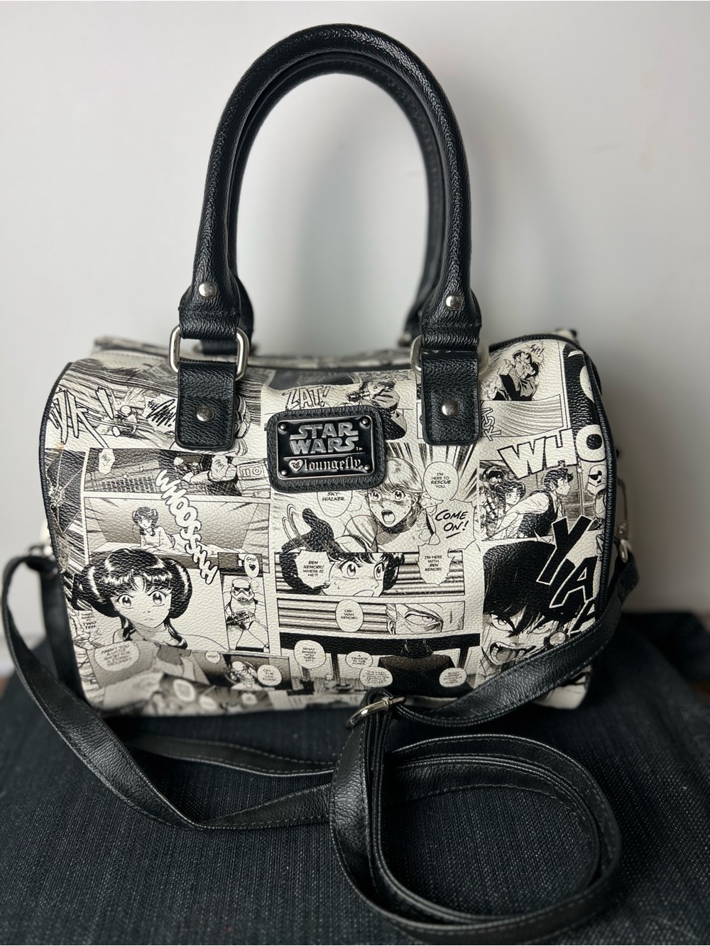 Loungefly Star Wars Black and White Manga Comic Barrel/Duffle Bag - Rare